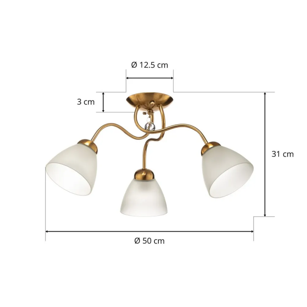 Lamkur Loftlamper > Loftlampe Miranda, 3 lyskilder, messing