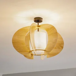 SIGMA Loftlamper > Loftlampe Modern C M med trælameller Ø 50 cm