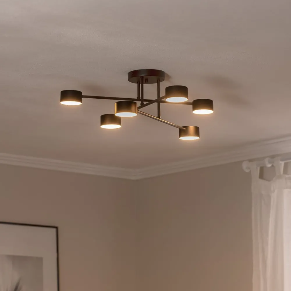 EMIBIG LIGHTING Gang|Loftlamper > Loftlampe Modus 6, stål, 6 lyskilder, GX53, sort