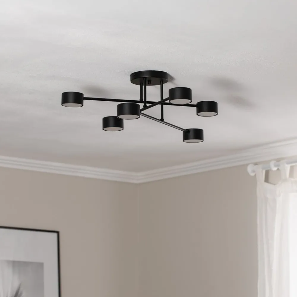 EMIBIG LIGHTING Gang|Loftlamper > Loftlampe Modus 6, stål, 6 lyskilder, GX53, sort