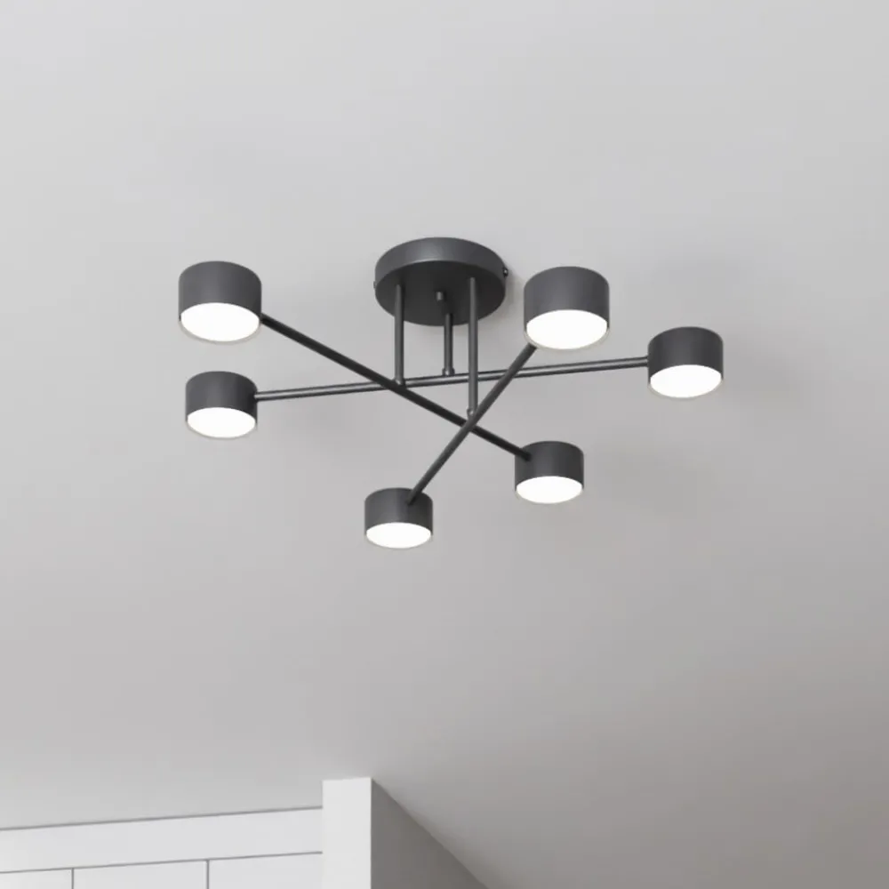 EMIBIG LIGHTING Gang|Loftlamper > Loftlampe Modus 6, stål, 6 lyskilder, GX53, sort
