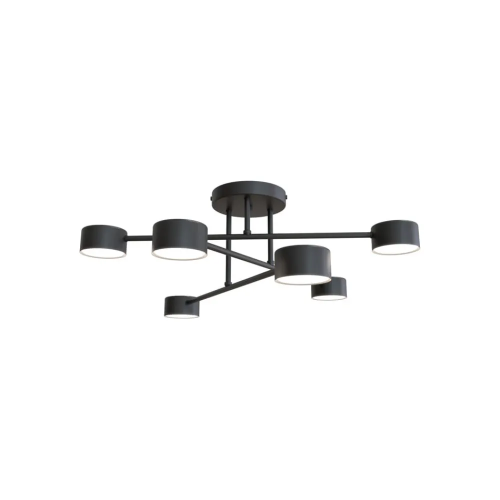EMIBIG LIGHTING Gang|Loftlamper > Loftlampe Modus 6, stål, 6 lyskilder, GX53, sort