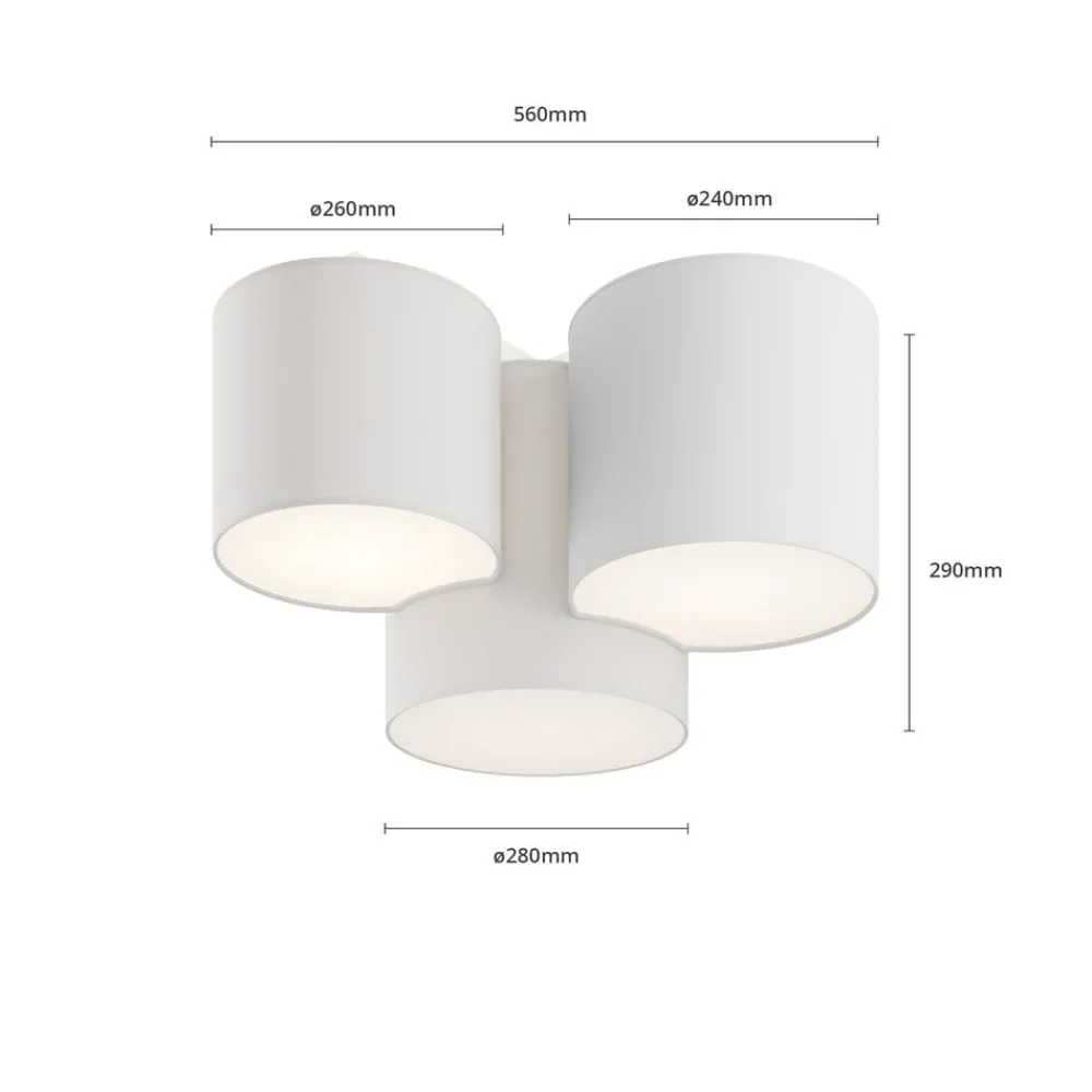 TK Lighting Loftlamper|Loftlamper > Loftlampe Mona med 3 lyskilder, hvid