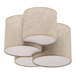 TK Lighting Loftlamper > Loftlampe Mona Nature, 4 lyskilder, naturfarvet hør