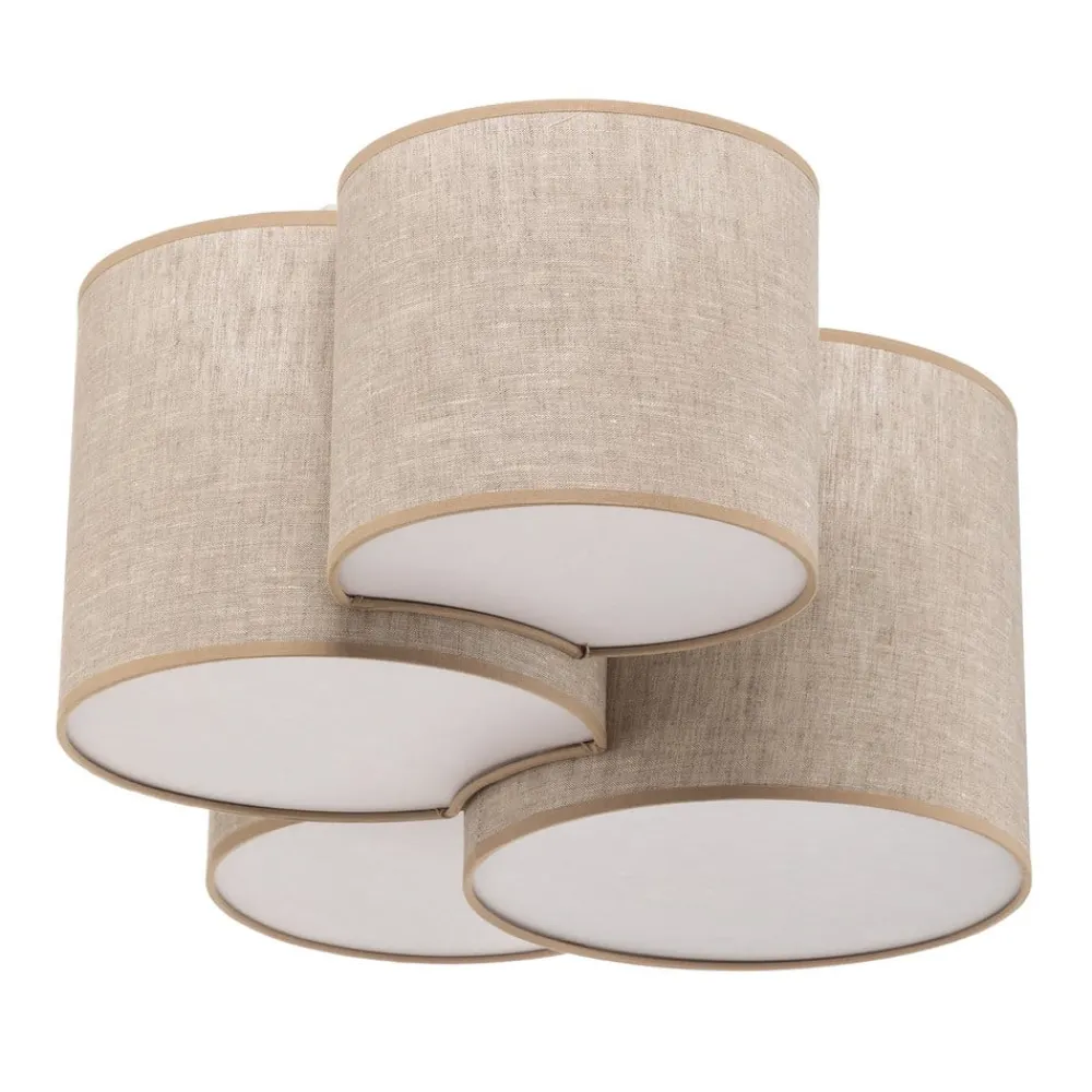 TK Lighting Loftlamper > Loftlampe Mona Nature, 4 lyskilder, naturfarvet hør