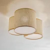 TK Lighting Loftlamper > Loftlampe Mona Nature, 3 lyskilder, naturfarvet linned