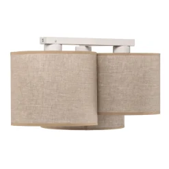 TK Lighting Loftlamper > Loftlampe Mona Nature, 3 lyskilder, naturfarvet linned