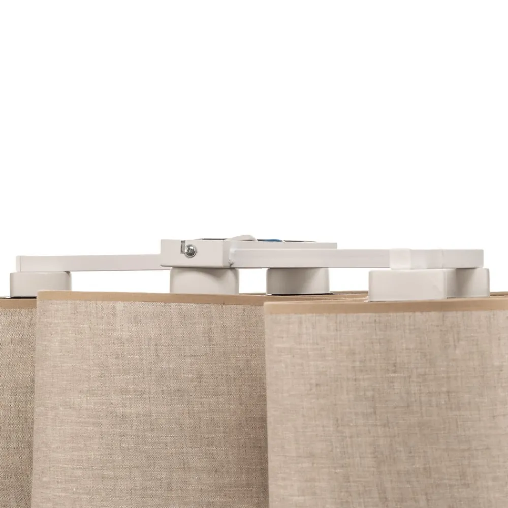 Loftlamper ^ TK Lighting Loftlampe Mona Nature, 5 lyskilder, naturfarvet linned