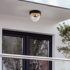 Loftlamper ^ Nowodvorski Lighting Loftlampe Nook med klar skærm, sort/guld