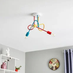 HELAM Loftlamper|Loftlamper > Loftlampe Oxford med 3 lyskilder orange/rød/turkis
