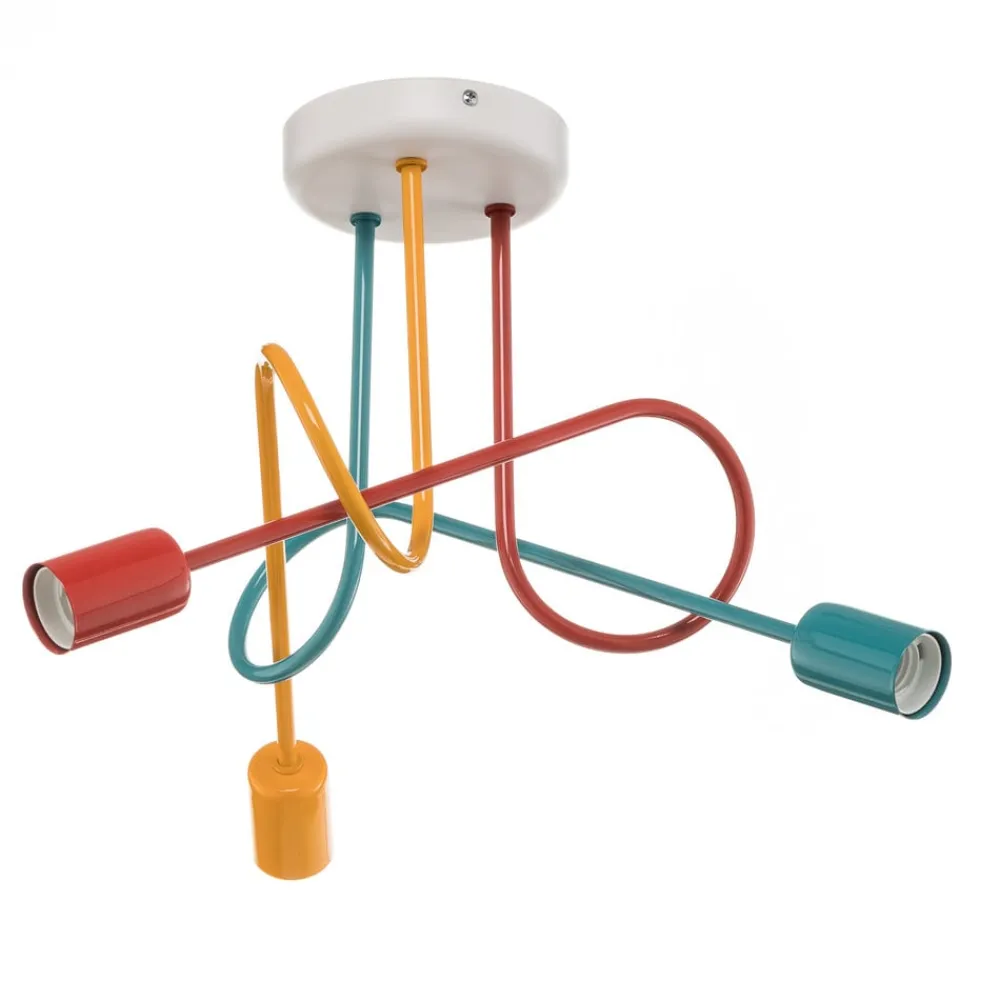 HELAM Loftlamper|Loftlamper > Loftlampe Oxford med 3 lyskilder orange/rød/turkis