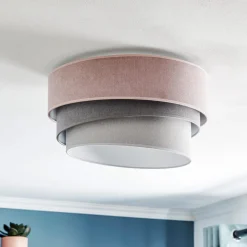 Loftlamper ^ Duolla Loftlampe Pastell Trio Ø 45 cm pink/grå/lysegrå