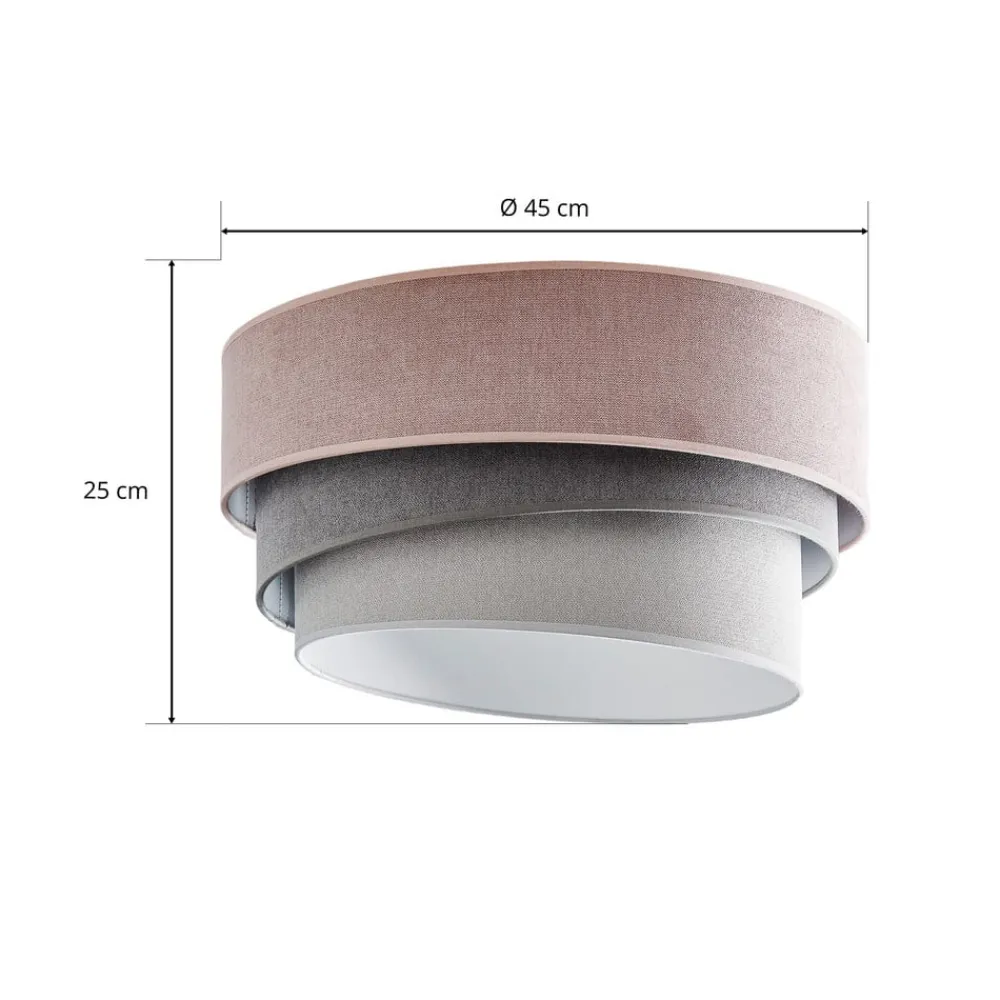 Loftlamper ^ Duolla Loftlampe Pastell Trio Ø 45 cm pink/grå/lysegrå