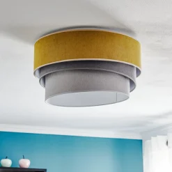 Duolla Loftlamper > Loftlampe Pastell Trio Ø 45 cm sennepsfarvet/grå/lysegrå