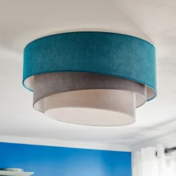 Loftlamper ^ Duolla Loftlampe Pastell Trio 60 cm turkis/grå/lysegrå