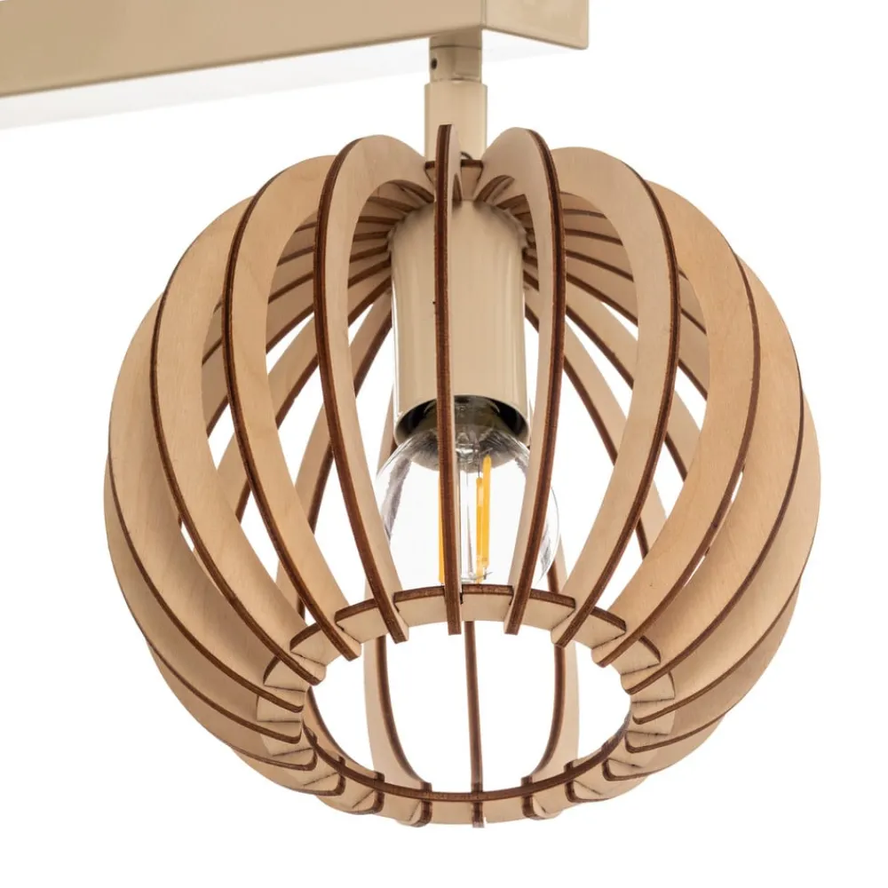 Argon Loftlamper > Loftlampe Paz hvid trælameller-kugler, 2 lyskilder.