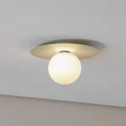 TK Lighting Loftlamper > Loftlampe Pixie, beige, glas, Ø 25 cm, kugle, G9