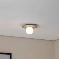 TK Lighting Loftlamper > Loftlampe Pixie, grå, glas, Ø 25 cm, kugle, G9