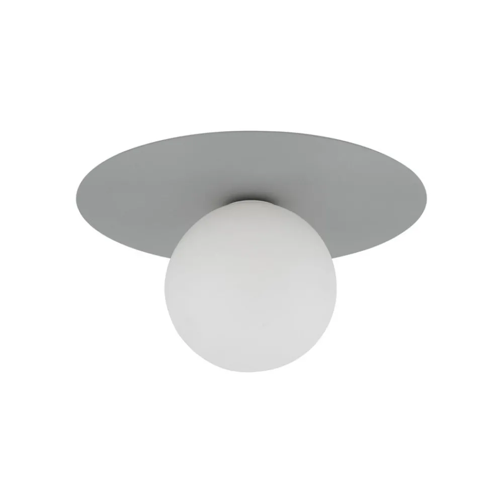 TK Lighting Loftlamper > Loftlampe Pixie, grå, glas, Ø 25 cm, kugle, G9