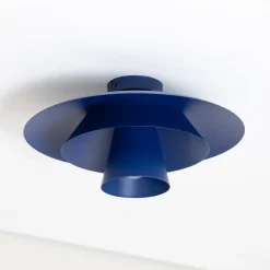 Loftlamper ^ Luminex Loftlampe Plato, mørkeblå, metal, Ø 38 cm, E27