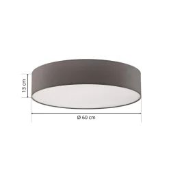 Loftlamper|Loftlamper ^ TK Lighting Loftlampe Rondo, grå Ø 60 cm