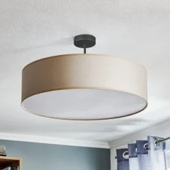 TK Lighting Loftlamper|Pendellamper > Loftlampe Rondo med afstand, creme Ø 60cm