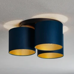 Luminex Loftlamper > Loftlampe Soho cylindrisk, 3 lyskilder blå/guld
