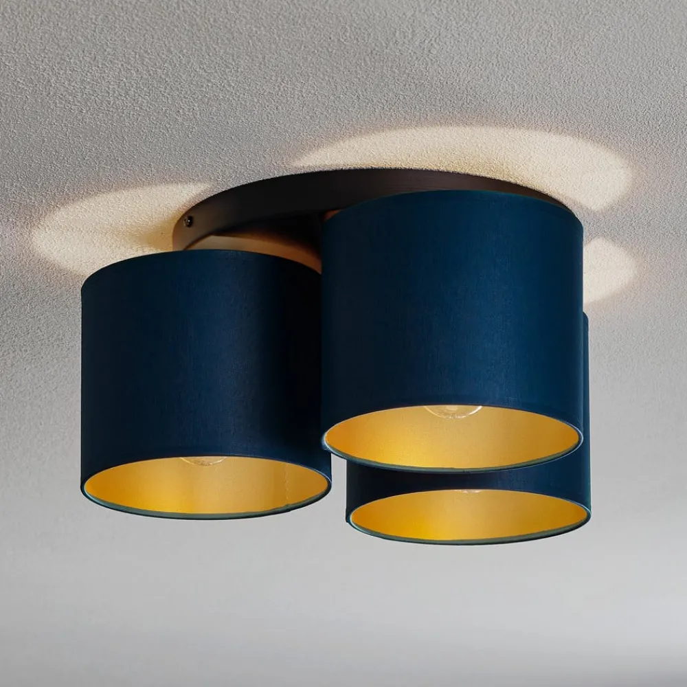 Luminex Loftlamper > Loftlampe Soho cylindrisk, 3 lyskilder blå/guld