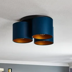 Luminex Loftlamper > Loftlampe Soho cylindrisk, 3 lyskilder blå/guld