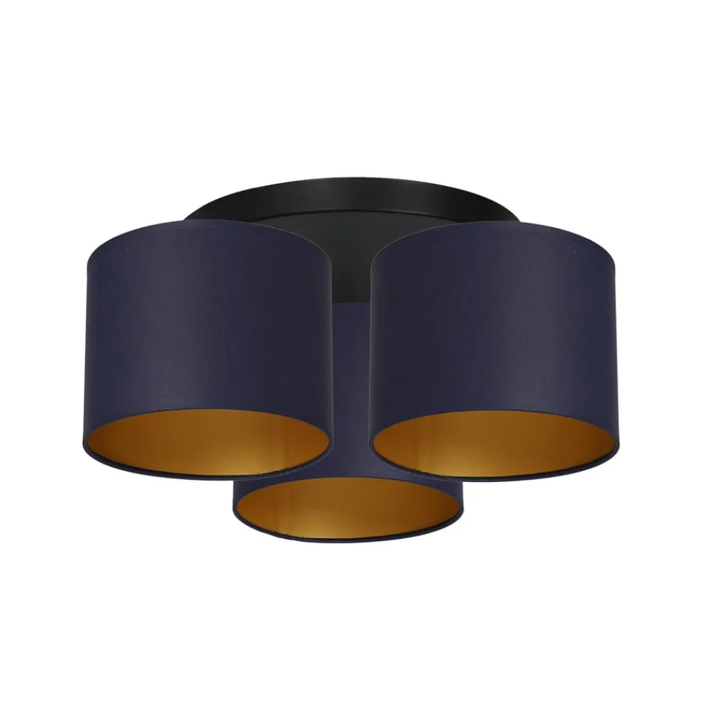 Luminex Loftlamper > Loftlampe Soho cylindrisk, 3 lyskilder blå/guld