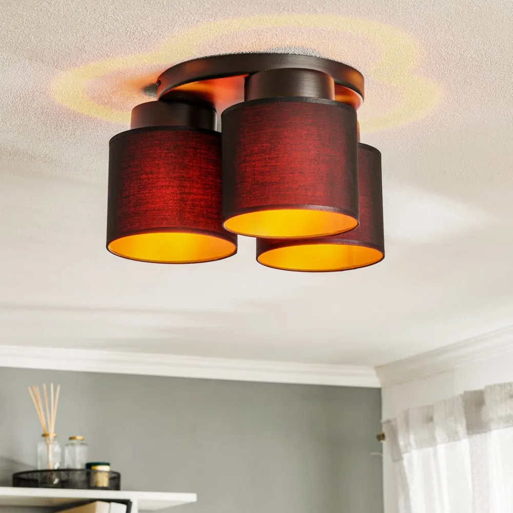 Luminex Loftlamper > Loftlampe Soho cylindrisk 3 lyskilder sort/guld