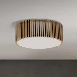 ORION Loftlamper > Loftlampe Tarta, Ø 50 cm, træ, tekstildiffusor, 4 x E27