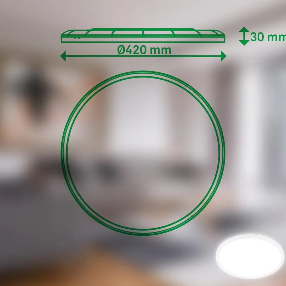 Arbejdsrum/Kontor ^ Briloner Loftlampe Tava A, Ø 42 cm, plast, hvid