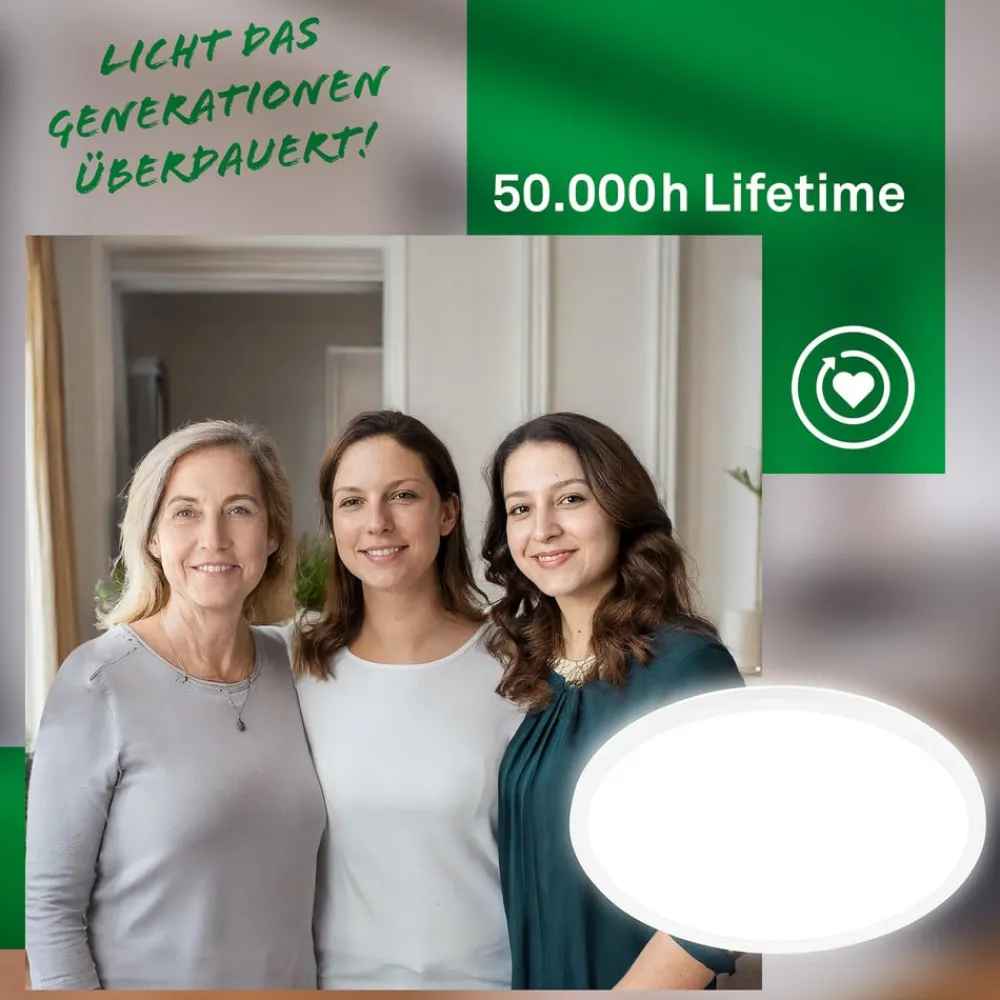 Arbejdsrum/Kontor ^ Briloner Loftlampe Tava A, Ø 42 cm, plast, hvid
