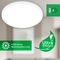 Arbejdsrum/Kontor ^ Briloner Loftlampe Tava A, Ø 42 cm, plast, hvid
