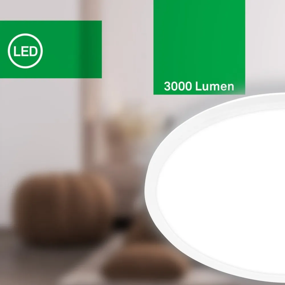 Arbejdsrum/Kontor ^ Briloner Loftlampe Tava A, Ø 42 cm, plast, hvid
