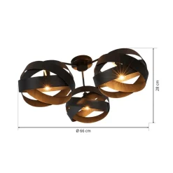 Loftlamper|Loftlamper ^ Euluna Loftlampe Tornado sort 3 lyskilder
