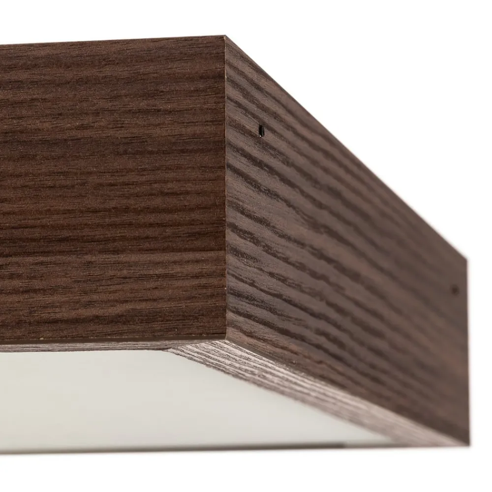 Argon Loftlamper > Loftlampe Tromsö, valnød, 50 x 50 cm, træ/glas