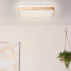 Brilliant Loftlamper > Loftlampe Tumeo, længde 40 cm, lyst træ, metal/træ
