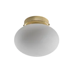 Domiluce Loftlamper|Loftlamper > Loftlampe Ufo, guld/hvid, Ø 18 cm, glas, G9