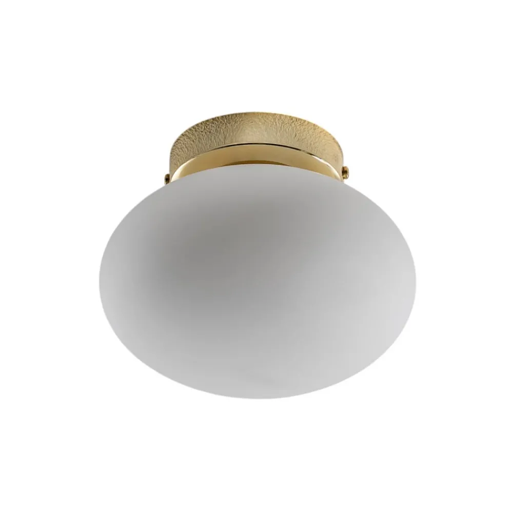 Domiluce Loftlamper|Loftlamper > Loftlampe Ufo, guld/hvid, Ø 18 cm, glas, G9