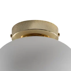 Domiluce Loftlamper|Loftlamper > Loftlampe Ufo, guld/hvid, Ø 18 cm, glas, G9