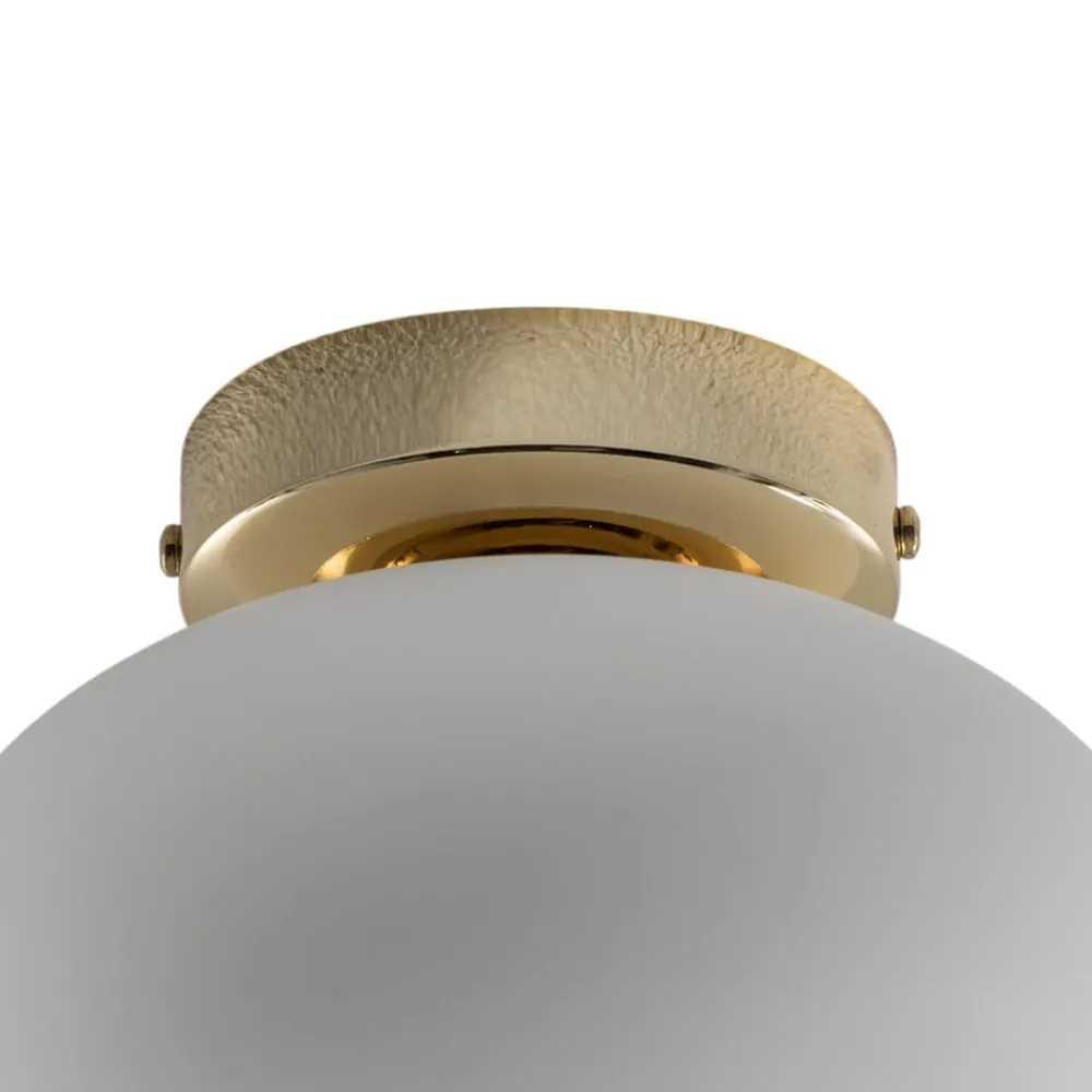 Domiluce Loftlamper|Loftlamper > Loftlampe Ufo, guld/hvid, Ø 18 cm, glas, G9