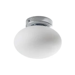 Domiluce Gang|Loftlamper > Loftlampe Ufo, krom/hvid, Ø 18 cm, glas, G9
