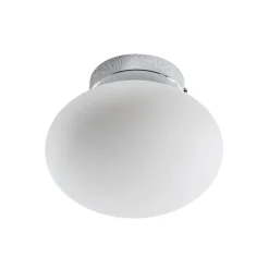 Domiluce Gang|Loftlamper > Loftlampe Ufo, krom/hvid, Ø 18 cm, glas, G9