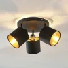 Lindby Spotlights > Loftlampe Vasilia i sort og guld, 3 lyskilder.