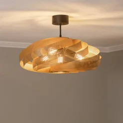 Euluna Gang|Loftlamper > Loftlampe Vento, guldfarvet, Ø 60 cm