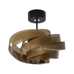 Gang|Loftlamper ^ Domiluce Loftlampe Vento, sort/guld, metal, Ø 40 cm, E27