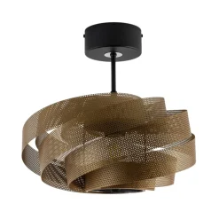 Gang|Loftlamper ^ Domiluce Loftlampe Vento, sort/guld, metal, Ø 40 cm, E27