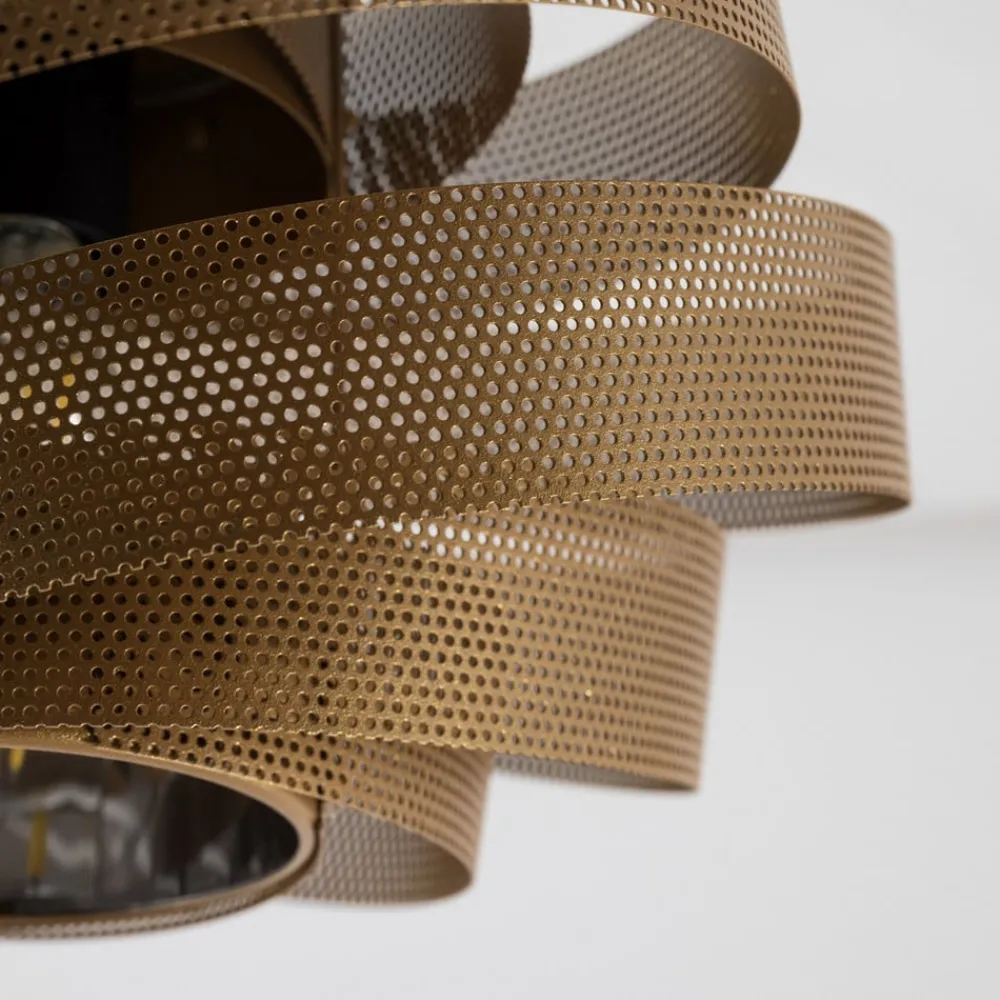 Gang|Loftlamper ^ Domiluce Loftlampe Vento, sort/guld, metal, Ø 40 cm, E27